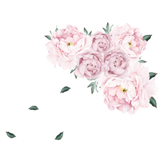 WA. WALL ART 防水PVC無痕設計壁貼 牡丹/芙蓉/玫瑰 FX64098, 彩色