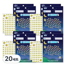 쁘띠팬시 한글별 칭찬스티커 2p + 칭찬판 2p DA5295, 혼합 색상, 20세트