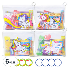 Hanbom幼兒園零食Goodie Bag零食禮物組, 8種零食（4個裝）+8張標籤貼紙+4個拉鍊袋, 6套