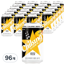 칠성사이다 제로 유자, 96개, 355ml