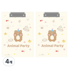 Money Pool 可愛小熊學生A4文件板夾, 4個, 派對小熊