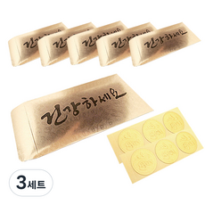 2Youngdesign 零用錢信封 6入 + 貼紙 6入, 金色(祝您健康), 3套