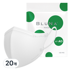 블루나 투디 비말 마스크 대형 KF-AD, 5매입, 20개, 화이트