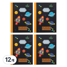 헬로우모리스 우주 10칸 노트 초등1-2, 혼합색상, 12개