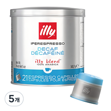일리 디카프 디카페인 캡슐커피, 6.7g, 21개입, 5개