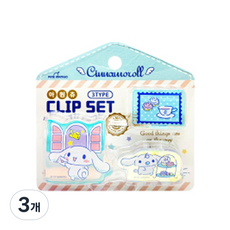 산리오 캐릭터 3타입 클립 랜덤발송, 3개, 3개입