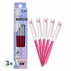 아늑공간 스킨플래닝 눈썹 칼 얼굴 솜털 제거용 미용칼 5p 135-30-15, 3개, 핑크