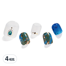 젤팡 블루 다이아 패디 팁 유광, 혼합색상, 4세트