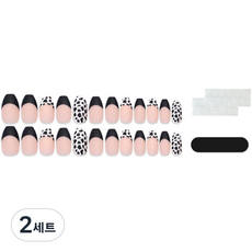 JOYME Daysoy 簡約調色盤美甲片 24片組, 06 乳牛, 2套