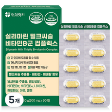 터치럭키 실리마린 밀크씨슬 비타민B군 컴플렉스 영양제 30g, 60정, 5개