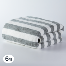 코멧 부드러운 스트라이프 바스타올 70 x 140 cm, 그레이, 6개