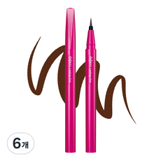 데자뷰 붓 펜 리퀴드 아이라이너 0.55ml, 미디움브라운, 6개