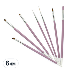 핑크 종합 젤네일 브러쉬 7종 세트, 혼합 색상, 6세트