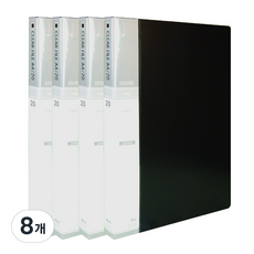 MiDAS HYUNPOONG A4索引透明文件夾 20頁, 黑色, 8個