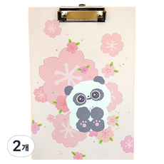 Gold Pang 多款卡通人物A4文件板 熊貓, 2個, 花雨