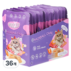 MOOCHIE 어덜트 고양이 헤어볼건강 습식사료, 70g, 36개, 새우