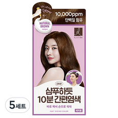 엘라스틴 샴푸하듯 10분 간편 염색제 세트 80g, 자연갈색, 5개, 80ml