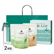 OSULLOC 冷水茶包組, 2套, 冷泡綠茶 20入 x 2入 + 冷泡路易波士茶 20入 + 附繩水瓶 500ml