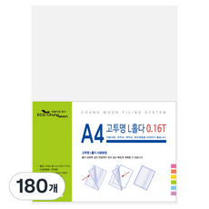 ECO Chungwoon 高透明L型夾, 180個, 透明