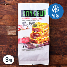 시티델리 프랜치토스트 베이컨스크램블 (냉동), 165g, 3개입, 3개