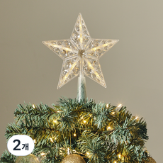 聖誕節LED樹頂星燈 電池款 17cm, 暖白光, 2個