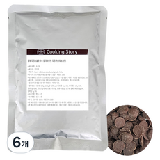 쿠킹스토리 깔리바우트 커버춰 칼레 다크초콜릿 811, 100g, 6개