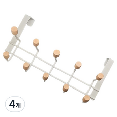 에브라잇 문걸이 도어행거 철제 옷걸이, 화이트, 4개