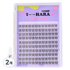 IHara 大容量三撮式假睫毛, 黑色, 2個