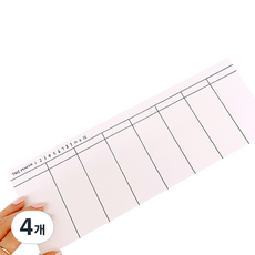 랄라예나 주간 스케줄러 데스크 메모 패드 297 x 103 mm, 100매, 4개