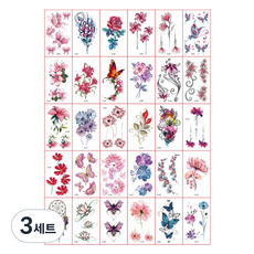 Fokermus 海娜紋身貼紙 迷你30款套組, 3套, G款