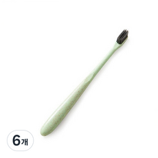 팡팡카트 대나무 칫솔 카키, 6개, 1개입