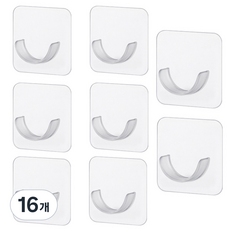 김용석생활연구소 압축봉 무타공 벽부착 고정홀더 B, 투명, 16개
