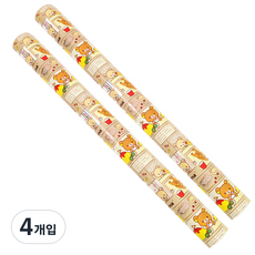 투영디자인 리락쿠마 포장지 대 53 x 1800 cm, 베이지, 4개입