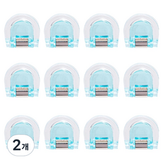 문구담 멀티 반달 클립 접이식 D형 집게 04 파란색, 2개, 12개입, 소