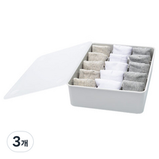 블럭마트 플라스틱 속옷 양말 정리함 15칸, 그레이, 3개