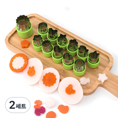 코멧 키친 쿠키 야채 커터 모양틀 12개 세트 그린, 2세트