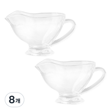 玻璃船型醬料碗, 8個, 透明
