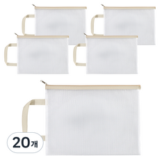 미소로운 손잡이 파일보관가방 33 x 24 cm, 카키, 20개