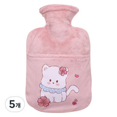 OveL 簡約熱敷袋 粉紅貓咪 S, 5個