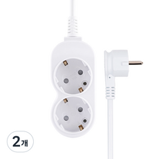 EcoPowerTap 10A 一般扁平多孔插座 2孔 YS-M201, 白色, 2個, 1.5m