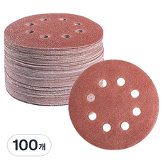 O-ON 圓形砂紙 研磨砂紙 8孔 800號 125mm, 100個