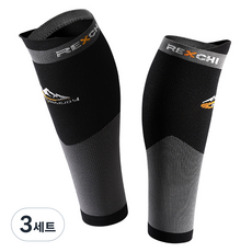 Ez2mk G3 스포츠 종아리 보호용 압축 레그 슬리브 세트, 블랙, 3세트
