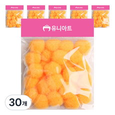 유니아트 1000 퐁퐁 25mm, 주황, 30개