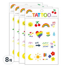 Petit 迷你紋身貼紙 TS017, 彩虹, 8個