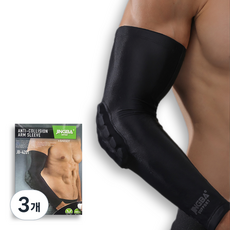 징바 배곧인터내셔널 충돌 방지 EVA폼 라이크라 헬스 팔꿈치 보호대, 블랙, 3개