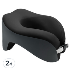 소울리치 오피스릴랙스 다기능 낮잠베개, 투톤 블랙, 2개