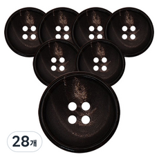 동대문단추왕 고급 리얼소뿔 단추 15mm PH-09, 블랙보카시, 28개