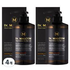 말콤 블랙에디션 포 헤어로스 탈모샴푸 어썸카렌듈라, 500ml, 4개