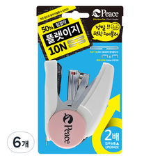 Peace Tools Flat Easy 10N 釘書機, 6個, 隨機出貨