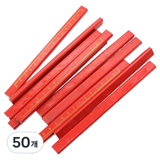 생활의지혜 목공용 사각 연필, 50개